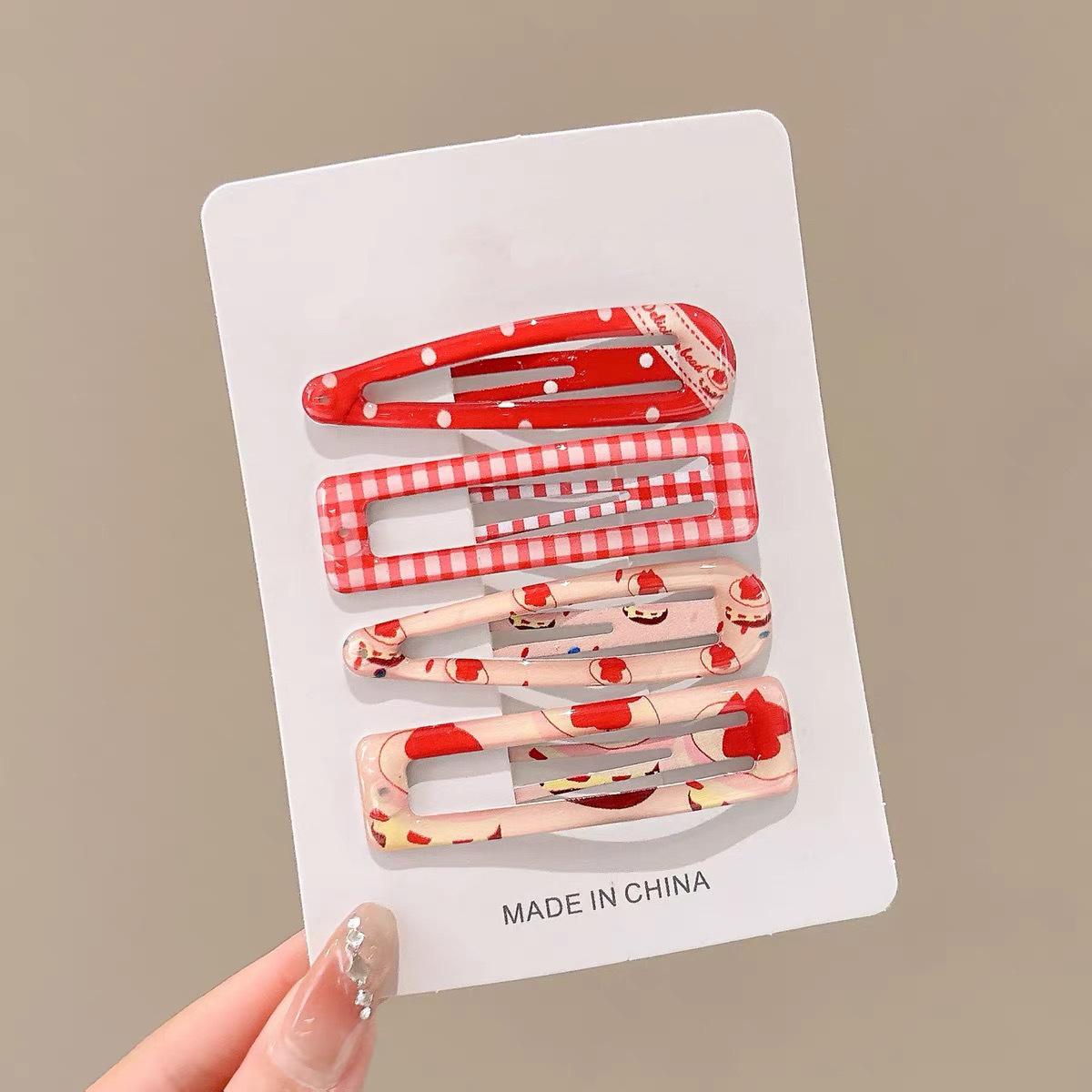 

4Pcs/set retro college style cute hair bb clip colorful polka dot children s hairpin girl cute baby hair clip headgear