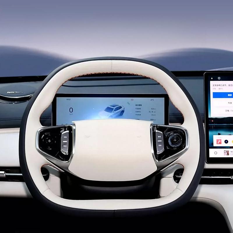 For Geely Galaxy Starship 7 EM-i/L6/L7/E8/A7/EX5 Leather Hand Sewn Cover Steering Wheel Cover Car Interior Accessories Supplies