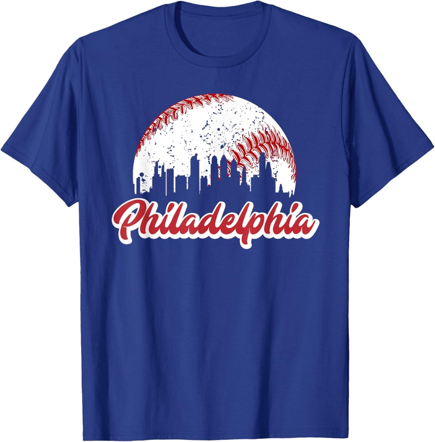 Vintage Skyline Retro Philly Cityscape Unisex T-Shirt S разноцветный