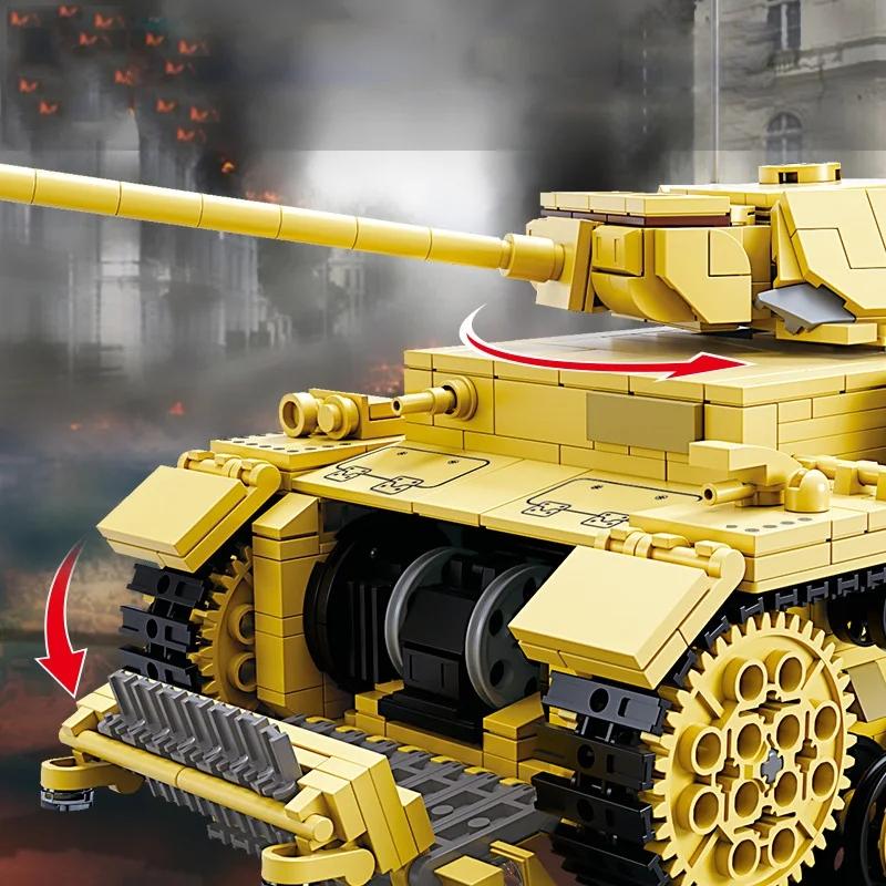 WW2 World War Germany Army Tank Military Vehicle Building Block Bricks Toys Birthday Christmas Children's Day for Boys Kids Adult