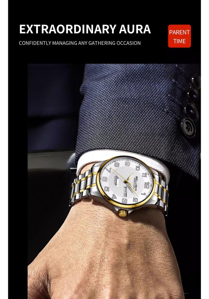 BELUSHI Leuchtende Wasserdichte Quarz-Armbanduhr für Paare - Herren und Damen.