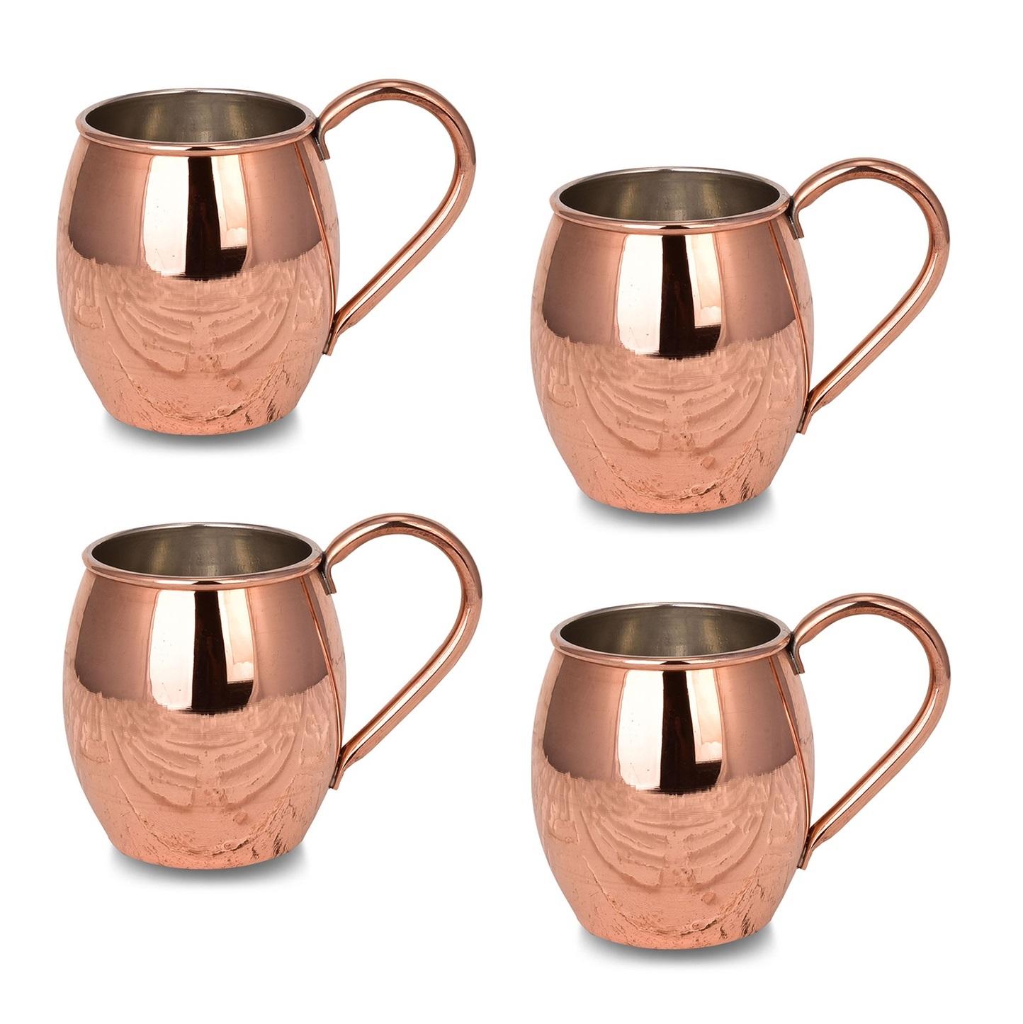 Photos - Mug / Cup Pure Copper Moscow Mule Set of 4 Food Safe  Solid Copper 500ml Groomsman Gi 