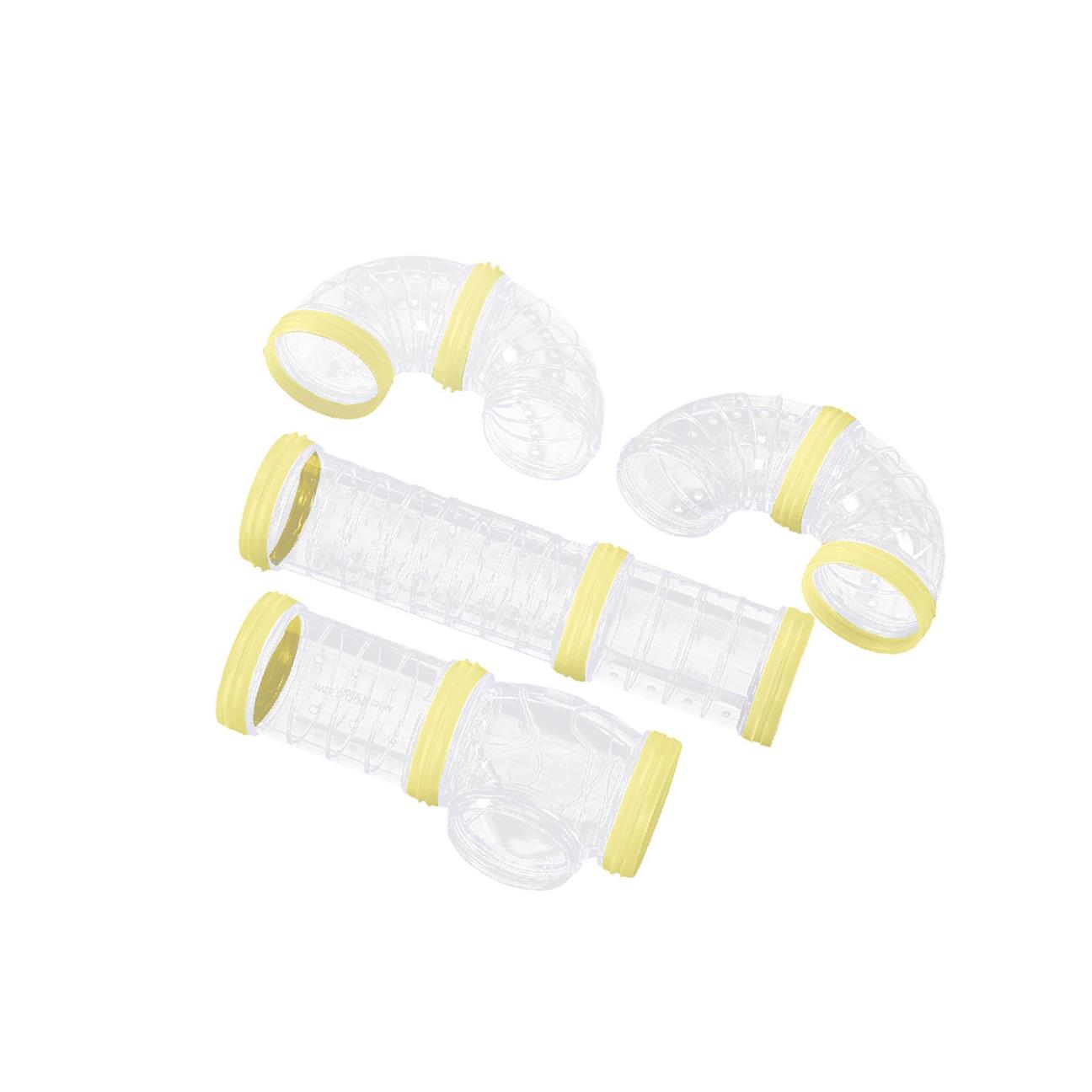 

DIY Plastic Hamster Tubes Set 8Pcs Connected Tunnels for Training жёлтый