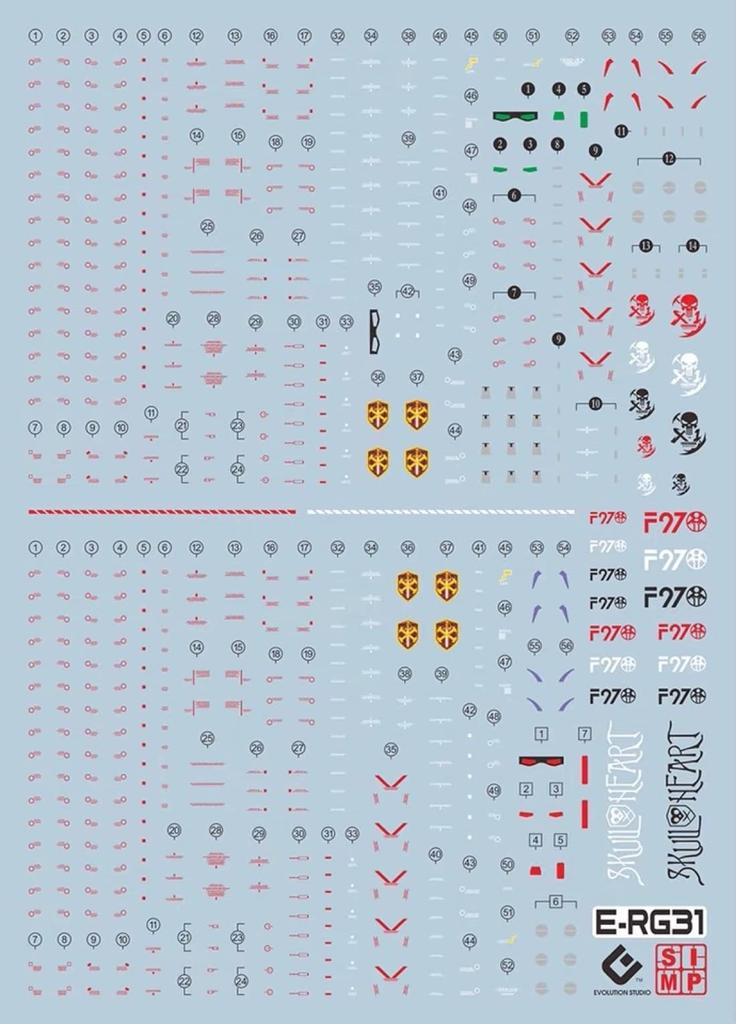 HG RG MG PG RE HiRM Robot MS Water Transfer Decal for Detail Up RG HGUC Crossbone Gundam Fluorescent!! (for 1/144 X1, X2) [Item]