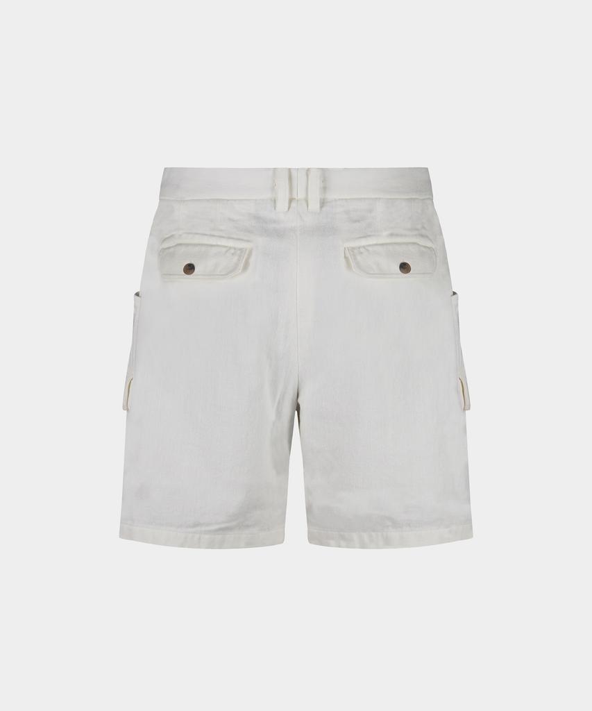 BIRBANTE Cation Washed Cargo Half Pants - Ecru