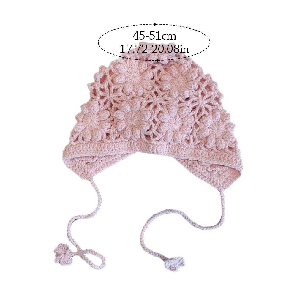 Handmade Kids Knitted Hat Crochet Princess Cap Breathable Beret Cap  for Child Girls