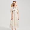 Women's Elegant V-Neck Lace Midi Dress
