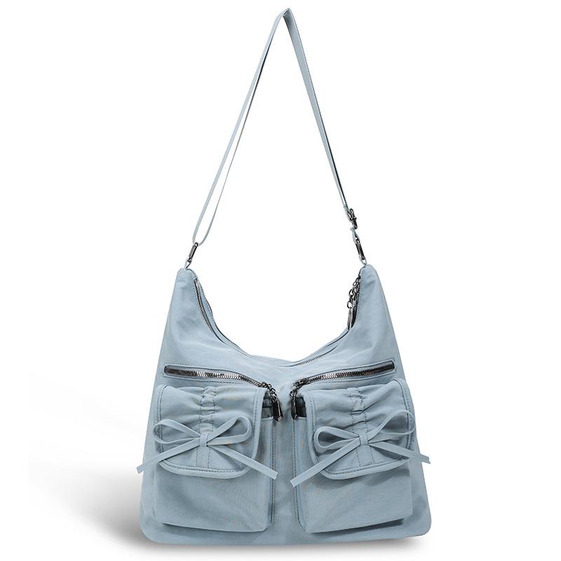 Женская сумка Рюкзак Ретро Сумка-тоут Текстурированная Матовая Одноплечевая сумка Повседневная Сумка через плечо синий
