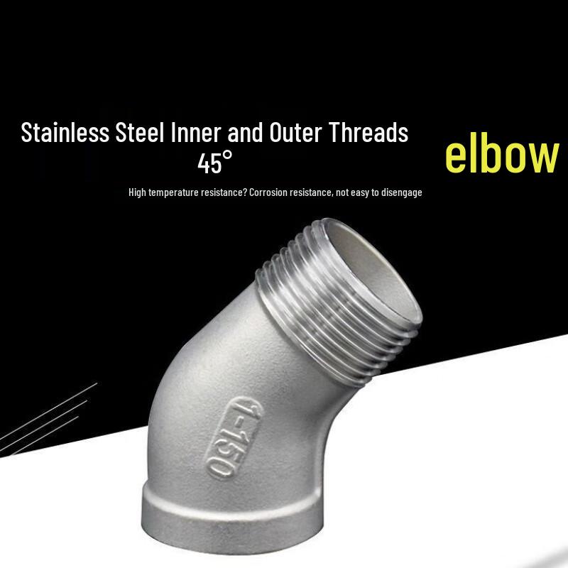 Raccord Coude à 45 Degrés Filetage Interne/Externe en Acier Inoxydable 304