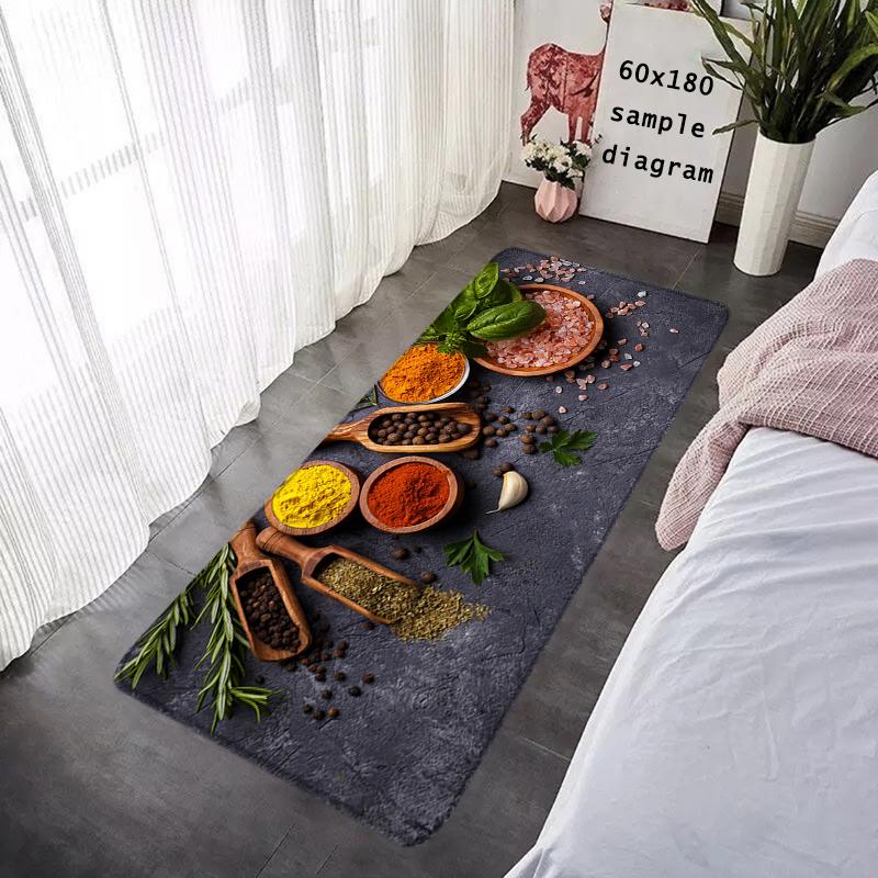 Food Condiment Kitchen Balcony Decor Doormat For Mom Coffee Bean Flannel Floor Mat Indoor Foot Rug Bedside Mats Corridor Carpet