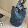 Large Capacity Denim Bag Women Embroidered Handbag Shoulder Bag