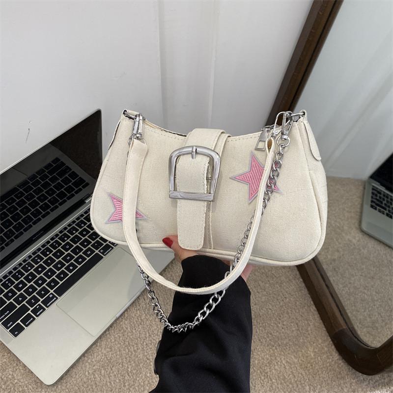 Fashionable Canvas Street Style One Shoulder Bag 2023 Winter New Fashion Casual Crossbody Bag