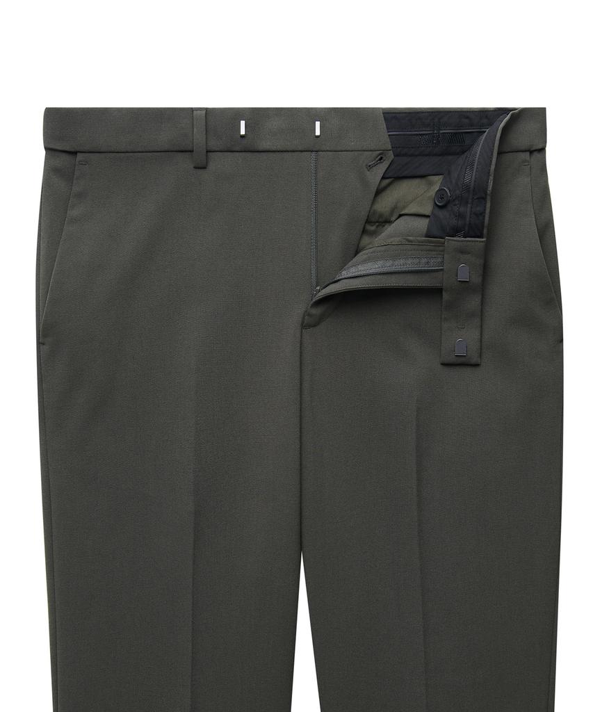 MUSINSA STANDARD Lightweight Semi-Wide Hidden Banding Slacks [Dusty Khaki]