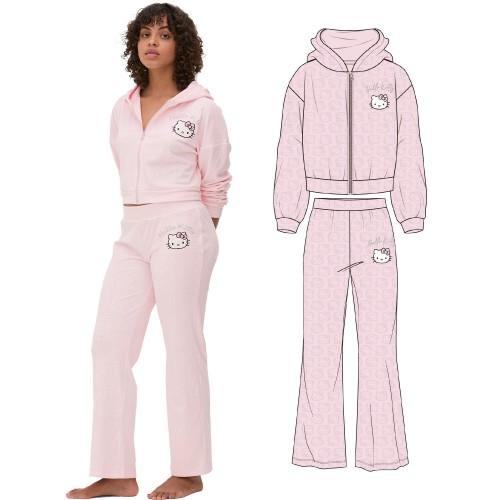 Hello Kitty Womens/Ladies Velvet Feel Straight Leg Tracksuit
