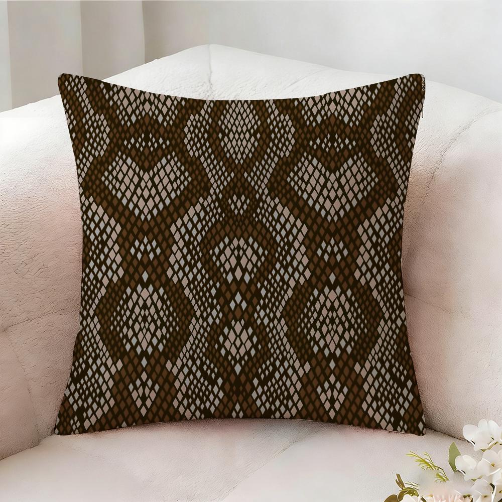 Snake Print Pillow Case Pillowcase, Double-sided Printed, Sofa Cushion, Bedroom Headboard Pillow