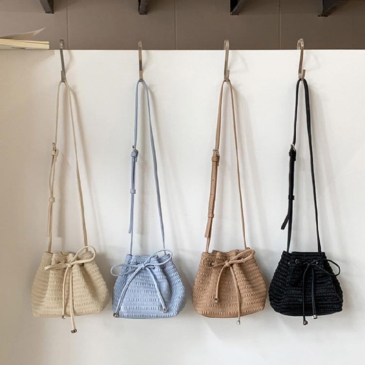Drawstring Bucket Bag Leather Crossbody Handbags Ladies Evening Bag Fashion Shoulder Bag Purse Gifts for Women Girls