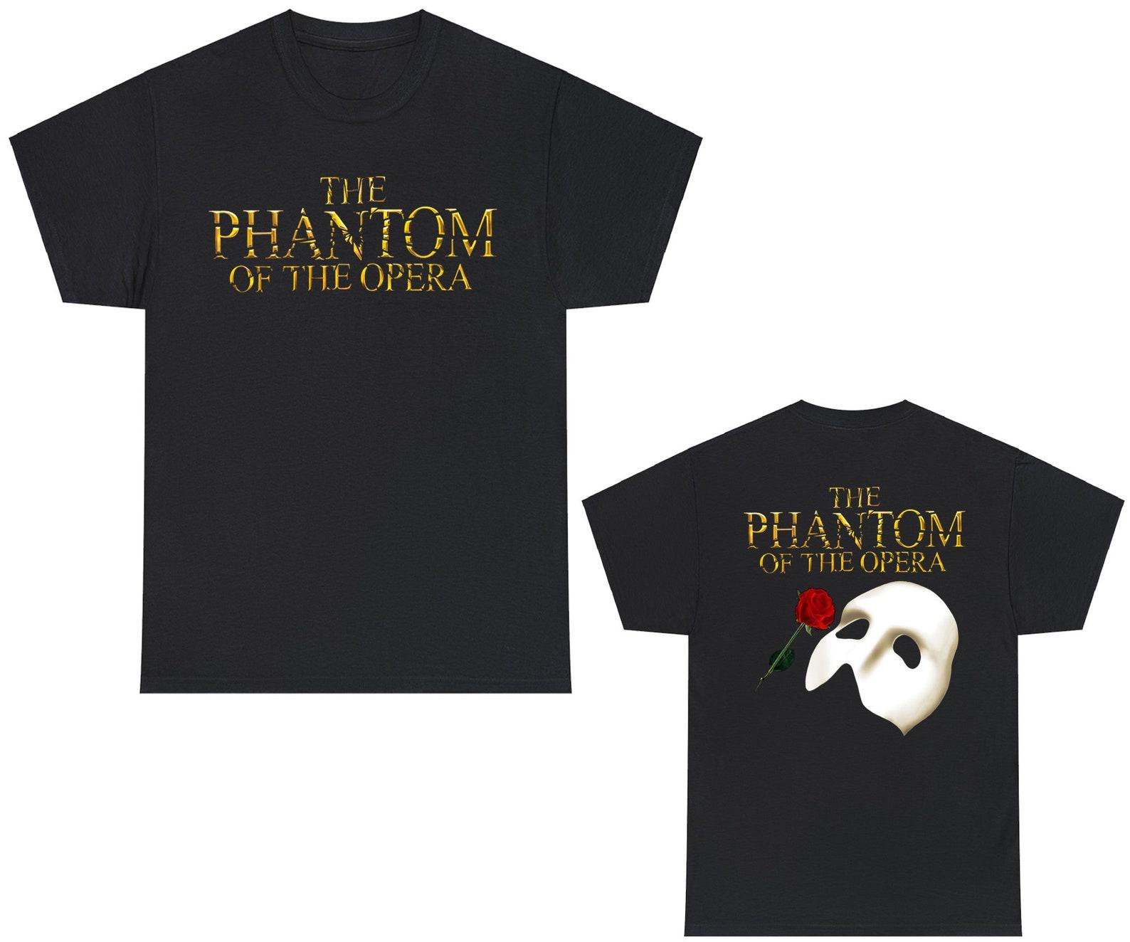 The Phantom of The Opera Famous Broadway Musical Symbol Black T-Shirt Size S to 5XL 2XL