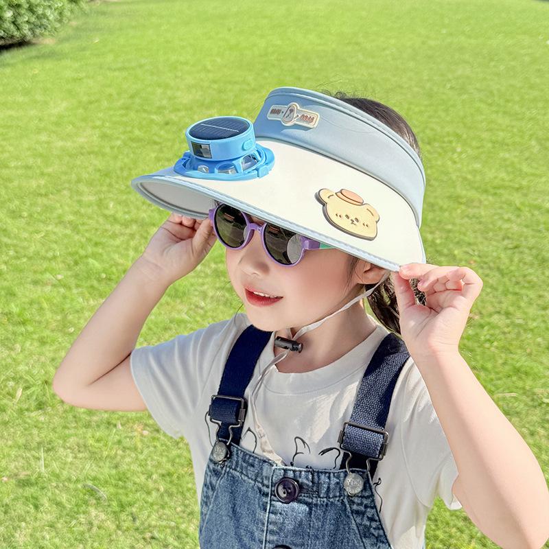 New Summer Children's Sun Protection Hat with Fan Solar Ceiling Hat UV Protection Baby Sun Hat