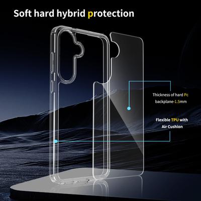 Nouvelle Coque de Téléphone 2-en-1 Transparente Anti-Rayures S25fe avec Anti-Chute et Coque de Protection SM Galaxy Épaissie