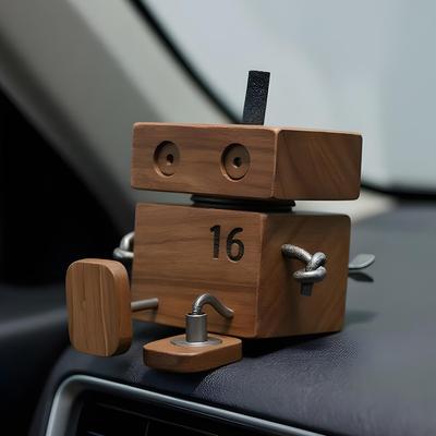 Decorazione Cruscotto Auto Bambola di Legno con Piedi Oscillanti Giocosa Auto Attivata dal Movimento Divertente Legno Decorazione da Tavolo Scatola in Legno per Aromaterapia