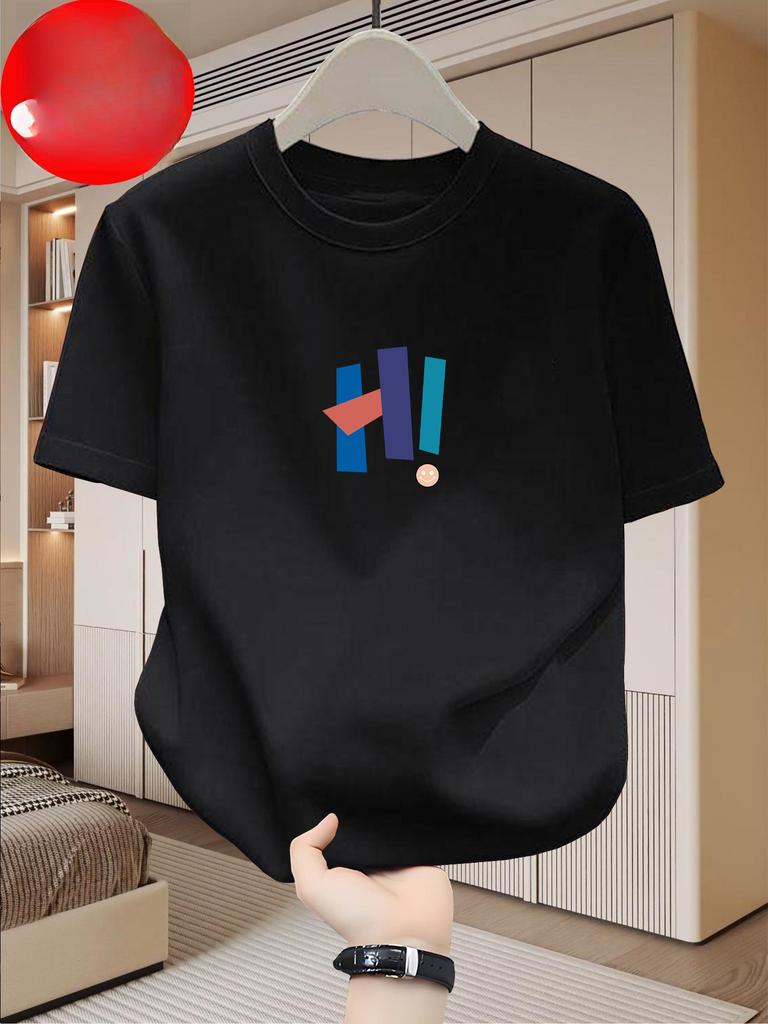 2026 Summer New Style Unisexs Pure Cotton Tshirt Street Casual Fashion Soft And Comfortable Breathable Simple Pattern Print