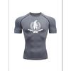 Spartanischer Kriegerhelm & Gekreuzte Schwerter Kompressions-T-Shirt, Schnelltrocknendes Kurzarm-Fitnessstudio-Trainingstop im Stil griechischer Krieger, Sportliches Fitness-Trainings-Top
