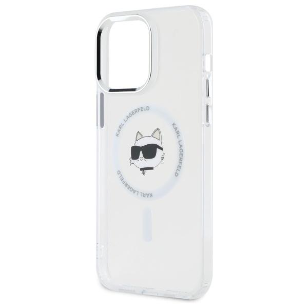 Karl Lagerfeld Klhmp14Xhlschh Iphone 14  Pro Max 6.7 Biały/White Hardcase Iml Metal Choupette Head Magsafe