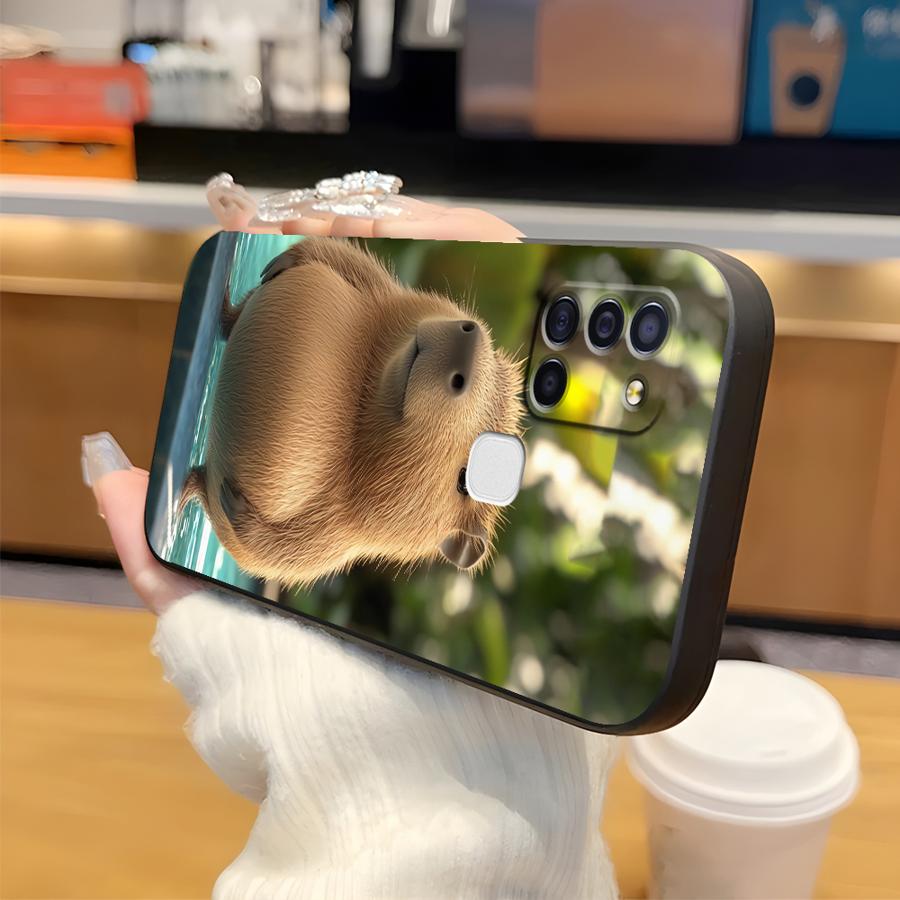 Case for Samsung Galaxy A06 A01 A02 A03 A50 A70 A05 A04 A30 A40 A10 A20 Note 20 Ultra 9 10 Soft Back Phone Cover Cute Capybara