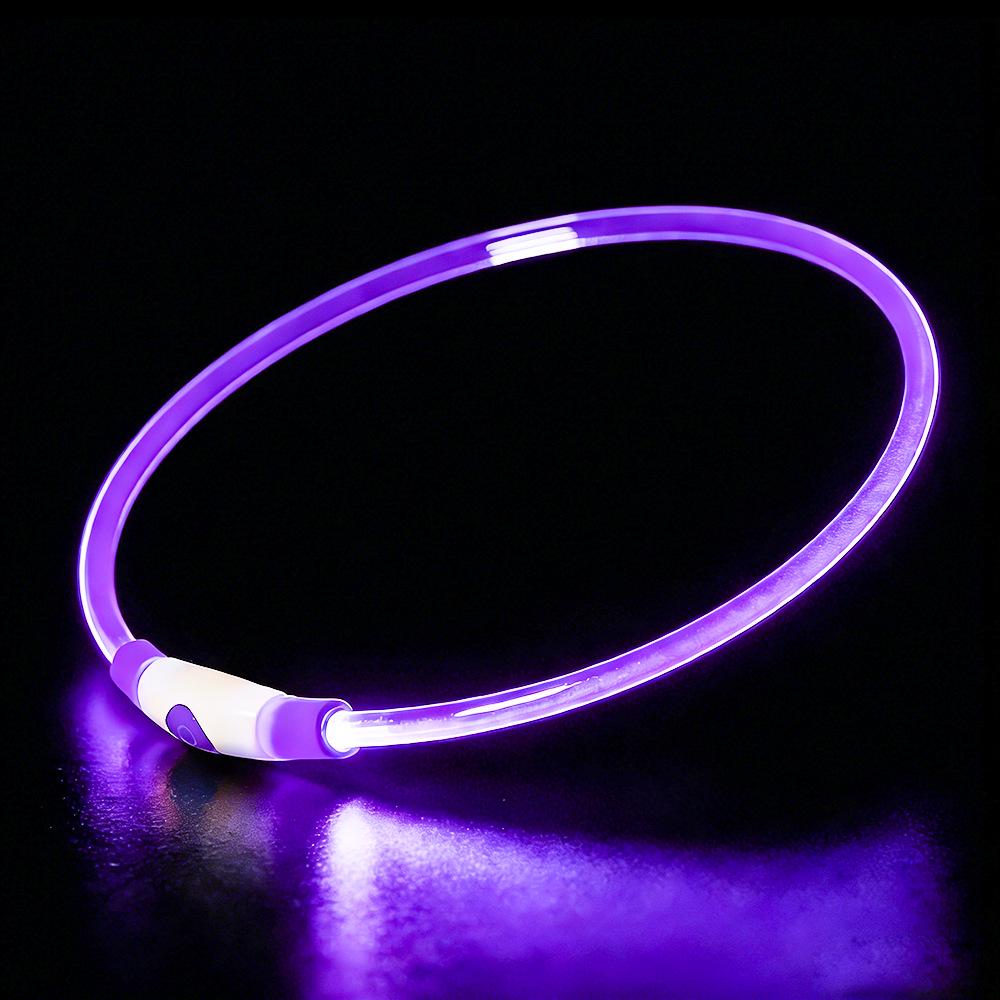 USB Rechargeable LED Dog Collar - Adjustable Light-Up Neck Ring for Large, Medium, and Small Dogs