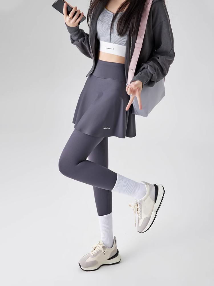 Fleece Leggings Herbst Winter A-Rock Warm Gefälschte Zweiteilige Shark Hosen Frauen Hohe Taille Sport Yoga Nahtlose Leggings