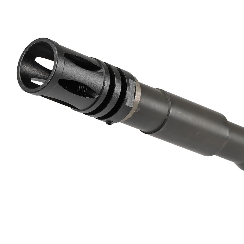 Ryohin Buhin 14mm Reverse Thread Compatible M16A1 Birdcage Flash Hider Replica, 6 Ports, Aluminum Alloy, Black