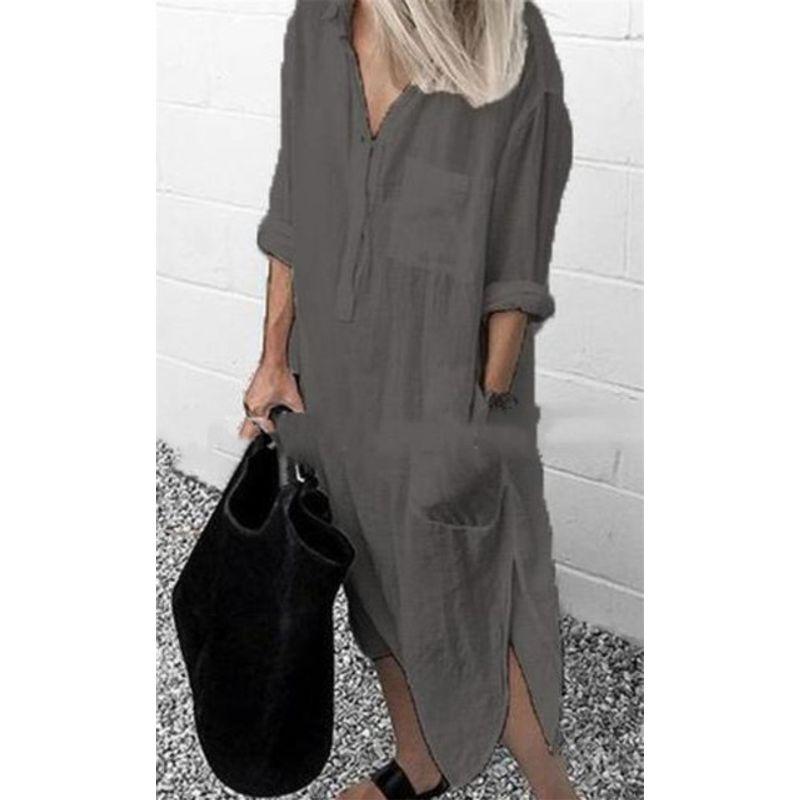 Dress Elegant Solid Color Office Women Simple Slit Outerwear