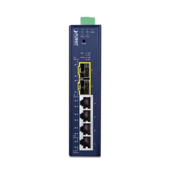 PLANET Industrial L2/L4 4-Port Managed L2/L4 Gigabit Ethernet (10/100/1000) Blue