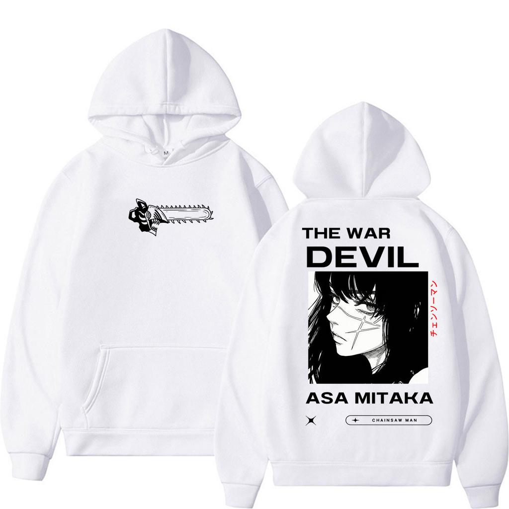 Japan Anime Chainsaw Man The War Devil Hoodies Unisex Harajuku Vintage Sportwear Oversized Fleece Cosplay Pullover Streetwear