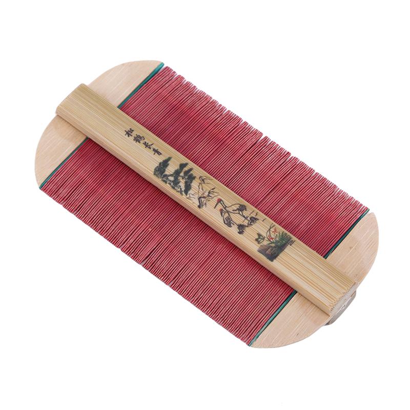 Traditional Double Sided Bamboo Lice Comb Dense Teeth Anti-Itch Head Flea Dandruff Scraping Hair Care Comb