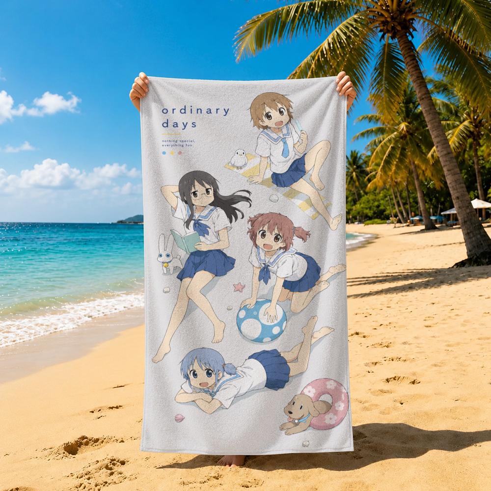 Anime N-Nichijous Towel Towel Soft Pool Gift For Travel Gym Shower Cool Camping Quick Dry Sports Large Beach Towel