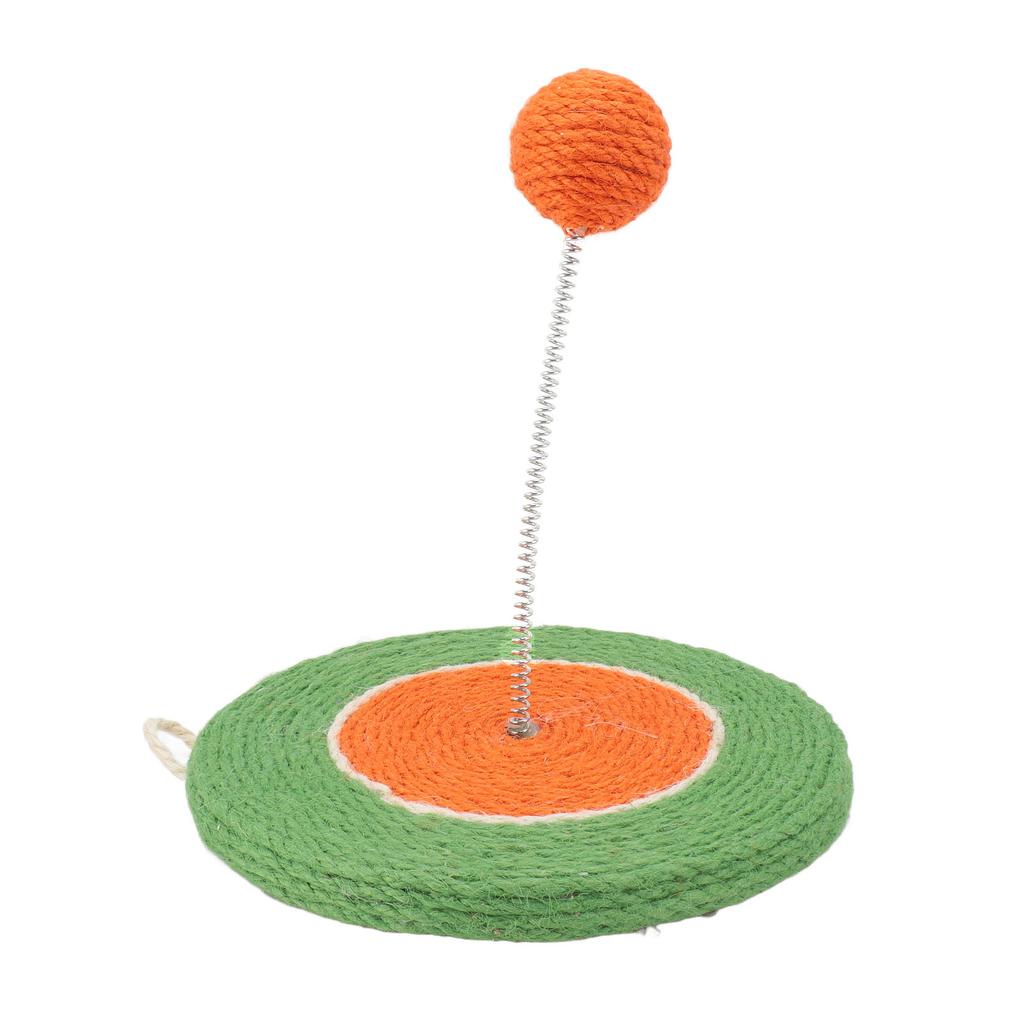 Cat Scratcher Toy Fun Interactive Bite Resistance Claws Grinding Sisal Cat Scratching Board with Sisal Ball for Indoor