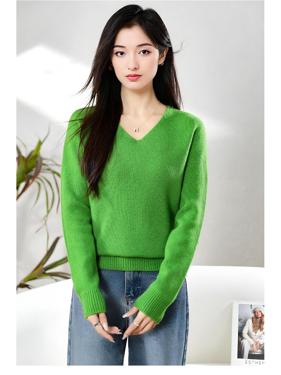 

Бесшовный кардиган из чистой шерсти с V-образным вырезом, женский, свободного кроя M