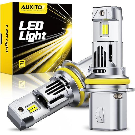 AUXITO 9007 Light Bulbs, 6500K Cool White 40000LM Per Set, HB5 Halogen Raplacement Fog Lights With Fan, Wireless Plug And Play, Canbus Ready, Pack Of