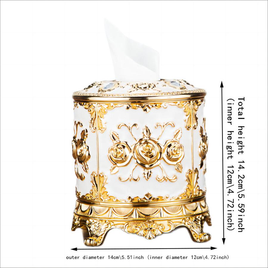 1PC Cylindrical Tissue Box European Restaurant Napkin Set Household Roll Paper Box