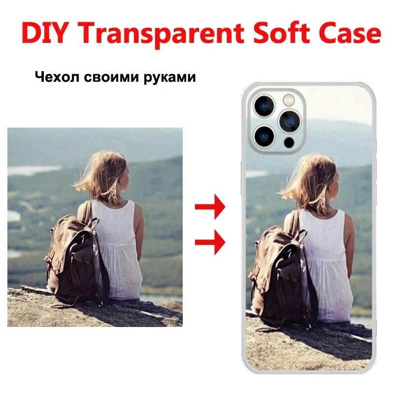 

DIY Custom Photo Picture Letters Clear Soft Phone Case For iPhone 17 16 15 14 Plus 13 Mini 12 11 Pro Max 16E XS XR X 17Air Cover iPhone Air чистый