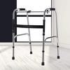 Elderly Folding Walker Height Adjust Stainless Steel Portable Recovery Senior Walker Silver Black