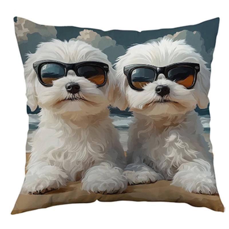 

Яркая наволочка из короткого плюша в богемном стиле 45x45см Очаровательный пес Декор для гостиной спальни (Вставка для подушки не входит в комплект) 45*45cm-1pc