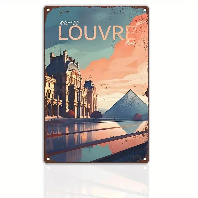 Vintage Metal Sign Travel Round The World FRANCISCO,LOUVR,MILAN,Poster,Home,Bar,Room,Hotel,Cafe,Club Retro Wall Decor Plate Gift