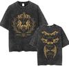 Bats Men and Women Night Court Retro Wash Vintage Loose T-shirt Fashion Trend Gothic Short-sleeve Street Clothing T Shirt