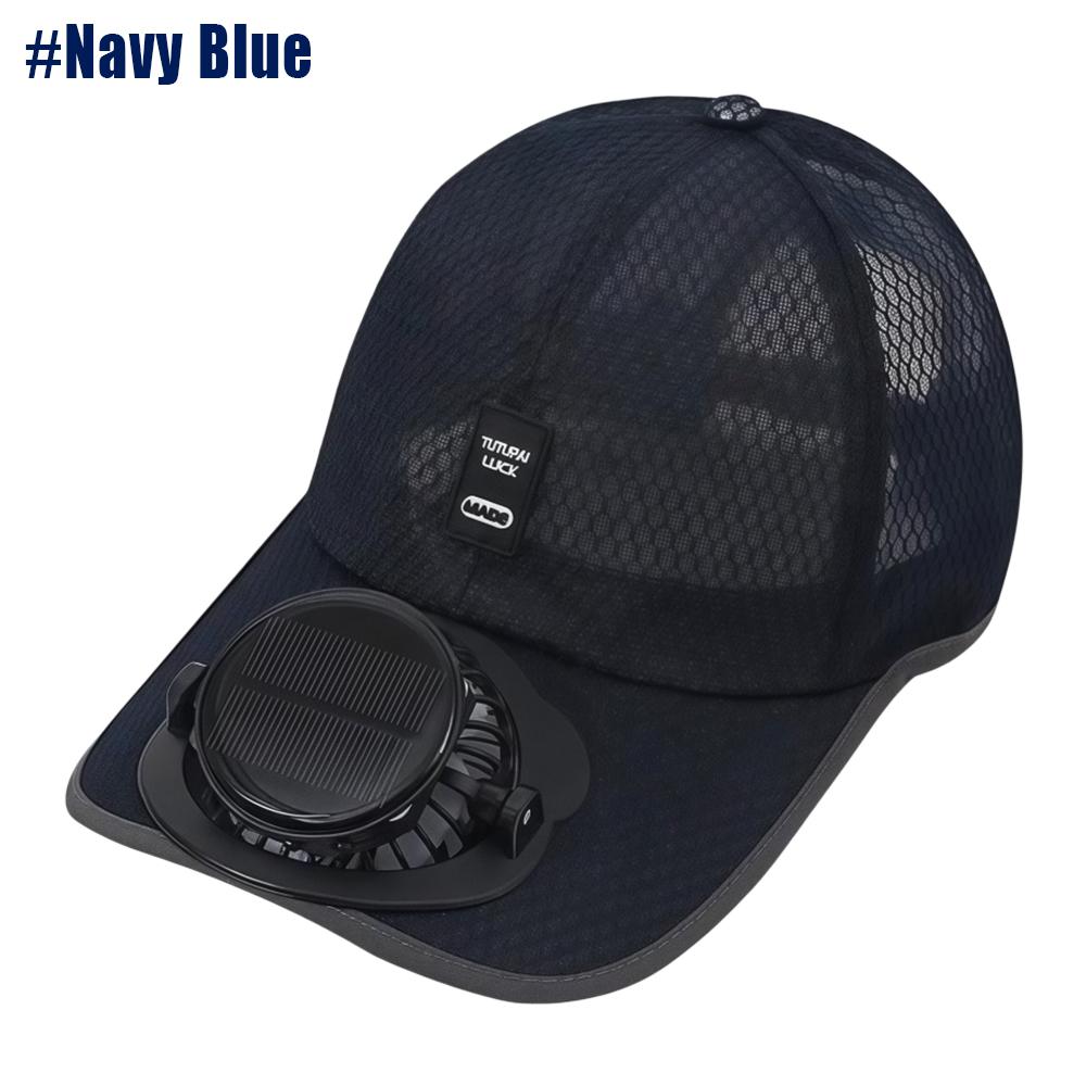 Solar Baseball Cap with Fan, Sun Protection USB Charging Fan Mesh Hat for Summer Outdoor Travel Fishing Camping Beach Golf