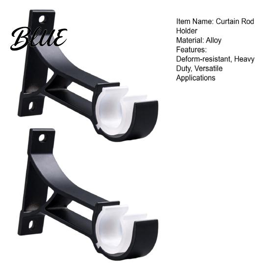 Screw-fixed Curtain Rod Duty Metal for 28mm Pcs Holder Bracket 2 Rods Heavy Sturdy Wall