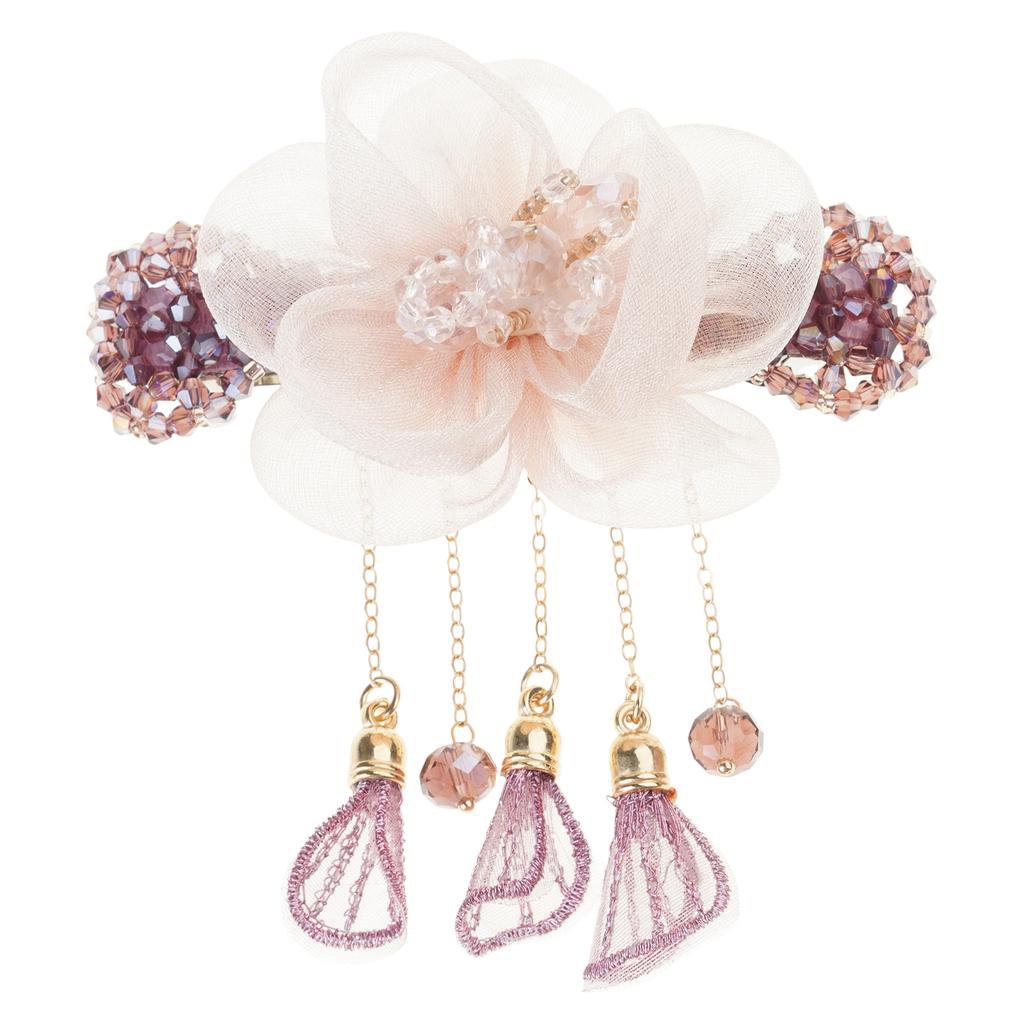 Chinese Styles Hair Pin Handmade Flower Hair Clip Long Tassels Women Hairpin for Ponytails and Various Hairstyles