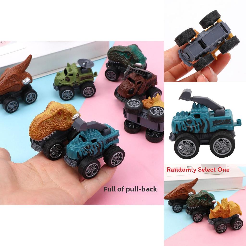 Dinosaur Pull Back Car Toy With Plastic Dinosaur Model For Kids Play And Interactive Learning