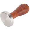 Wooden Handle Stainless Steel Coffee Tamper Flat Bottom Coffee Powder Pressing Tool  Coffee Making